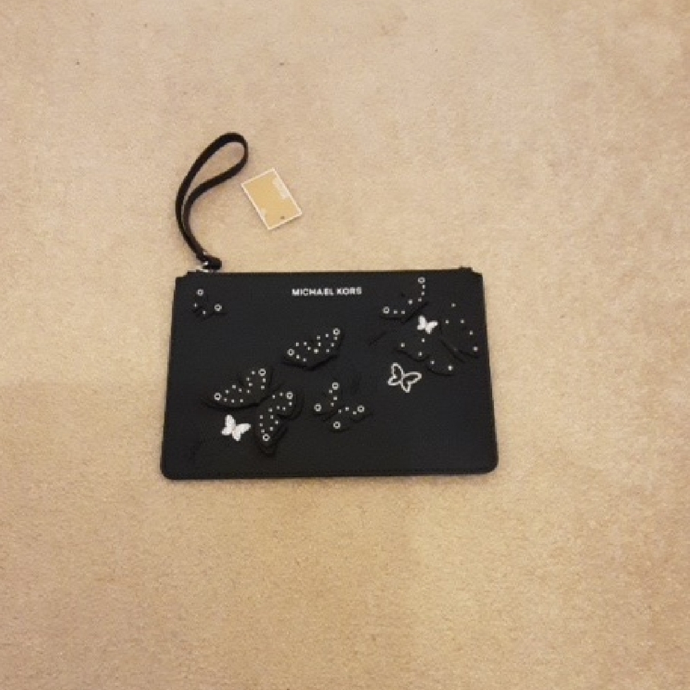 Michael Kors Navy Butterfly Clutch